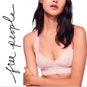 Free People Light Pink Galloon Lace Racerback Bralette